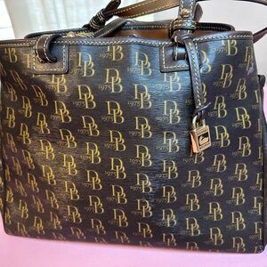 Dooney & Bourke Brown & Gold Signature DB Tote